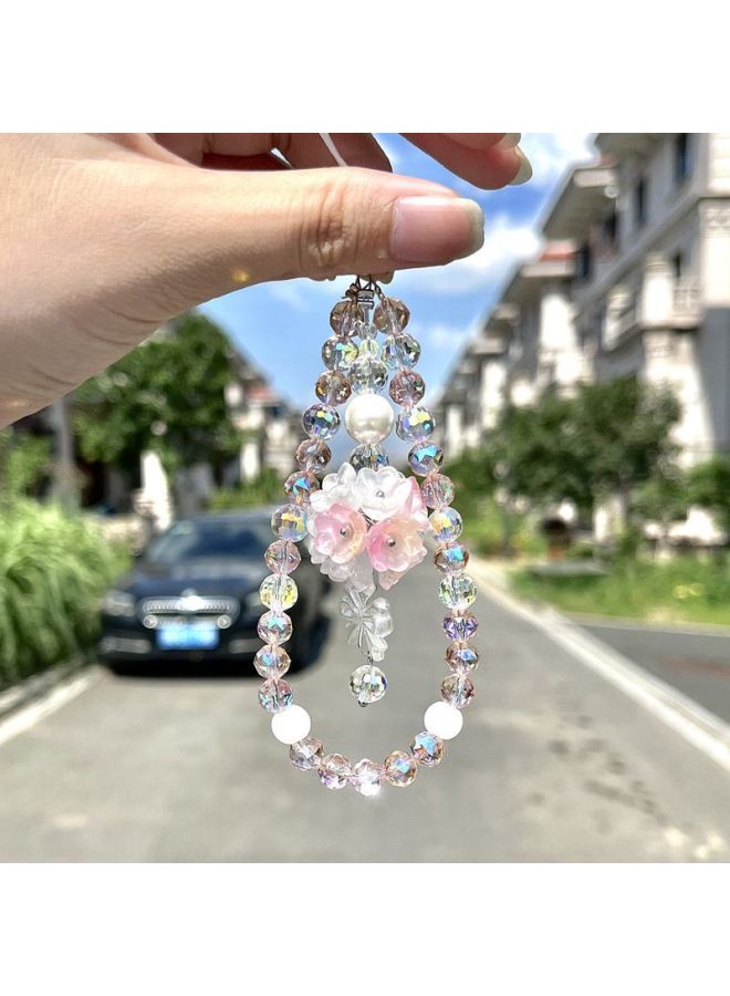 [Designer] Girl's Skirt Mobile Phone Chain Women's Portable Ins Wrist Handmade Chain Lanyard Pendant-Specification:B077 Girl's Skirt [blue] - Image 2