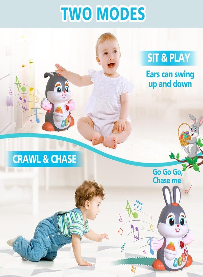 MOONTOY Easter Bunny Musical Toy for 1 +Year Old, Baby Crawling Toys 6 to 12 Months, Baby Easter Gifts for Girls Boys Dancing Toys for 6 7 8 9 10 12 18 Months, Baby Easter Basket Stuffers - Image 3
