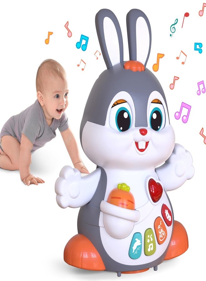 MOONTOY Easter Bunny Musical Toy for 1 +Year Old, Baby Crawling Toys 6 to 12 Months, Baby Easter Gifts for Girls Boys Dancing Toys for 6 7 8 9 10 12 18 Months, Baby Easter Basket Stuffers - Image 1