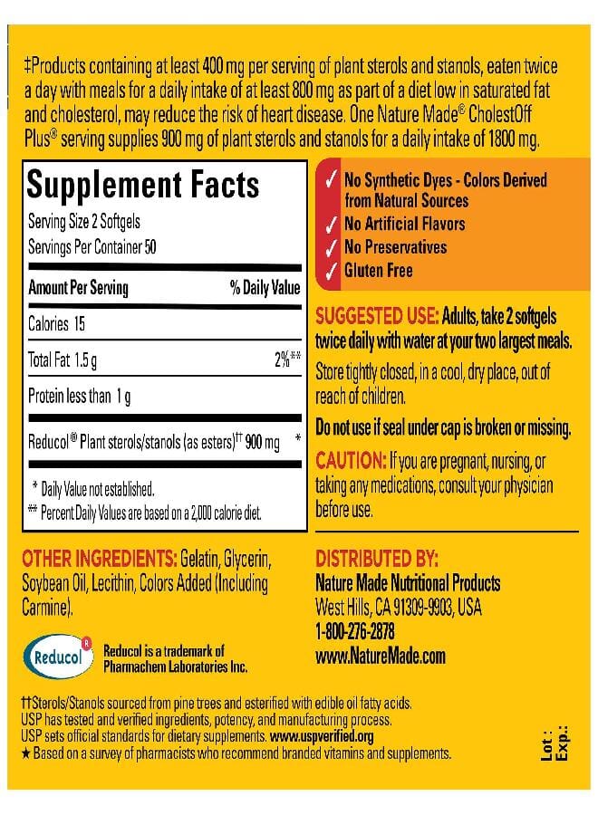Nature Made CholestOff Plus, Dietary Supplement for Heart Health Support, 100 Softgels, 25 Day Supply - Image 4