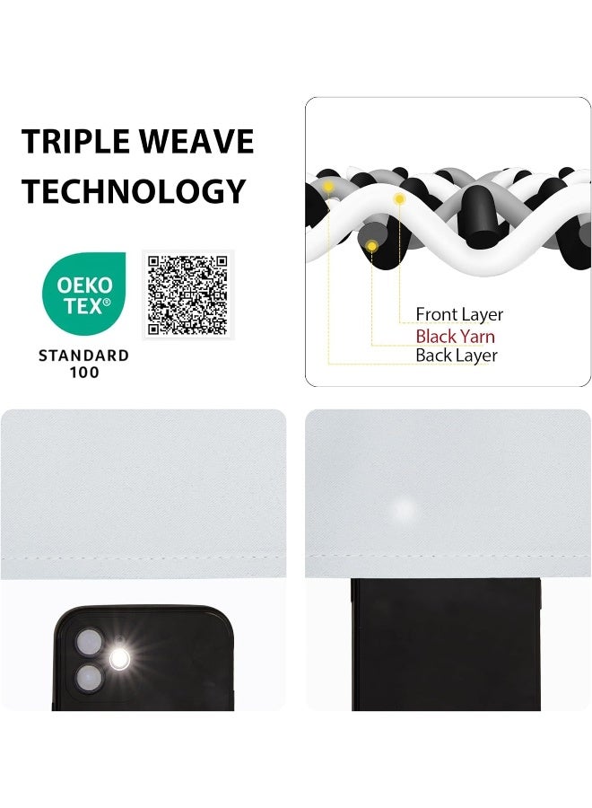 NICETOWN Greyish White Sidelight Door Panel - Room Darkening French Door Thermal Drapery for Privacy (25" Width x 72" Length, Platinum |Tie Back Included, 1 PC) - Image 3