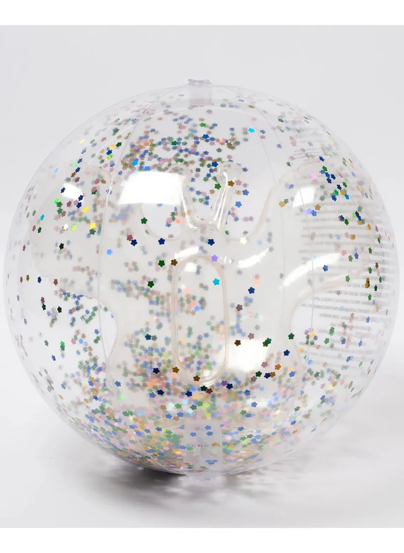 SUNNY LIFE 3D Inflatable Beach Ball Cotton Candy Glitter