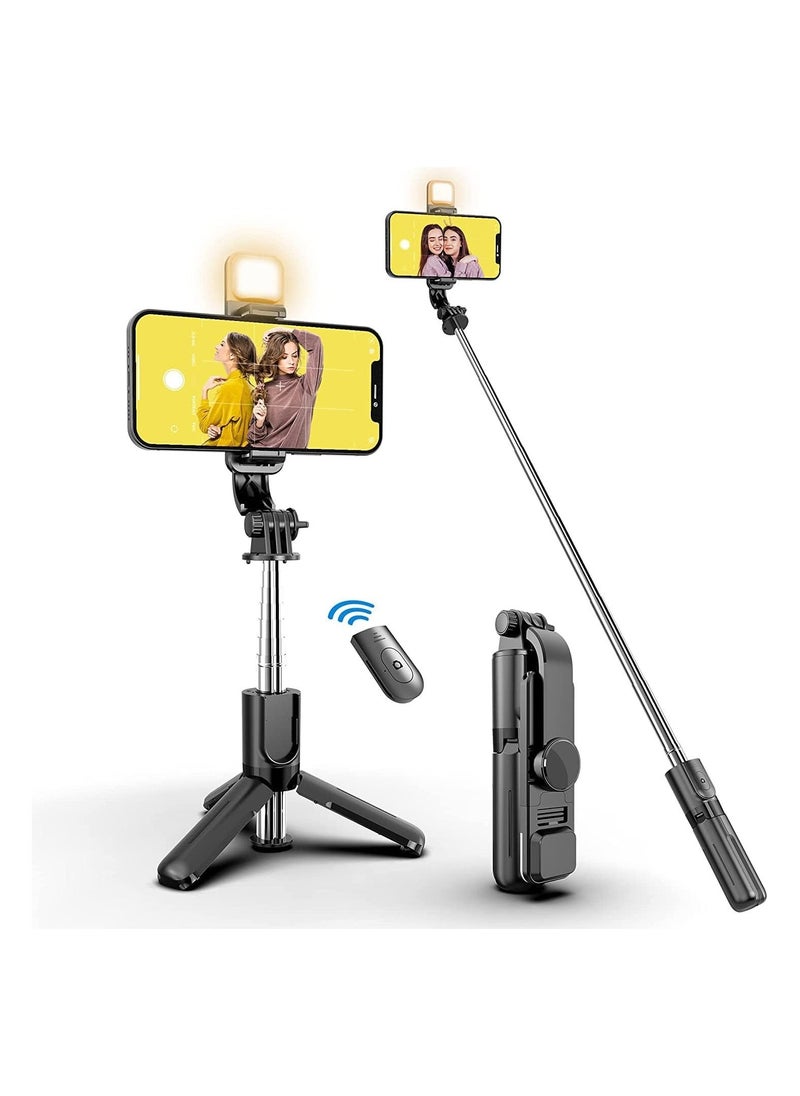 Raxoom ELTERAZONE Selfie Stick,Extendable Selfie Stick Tripod，With wireless remote control and fill light，Compact Size & Lightweight with All Cell Phone - Image 1