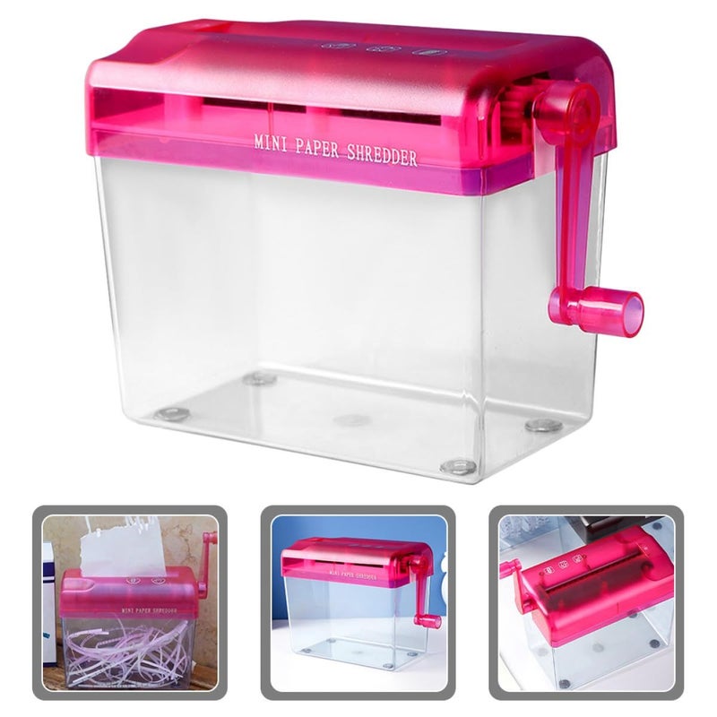 Manual Handheld Paper Shredder Desktop For Home Office Portable Tool With Wear Resistant Handle Cut A4 Documents Red - Image 5