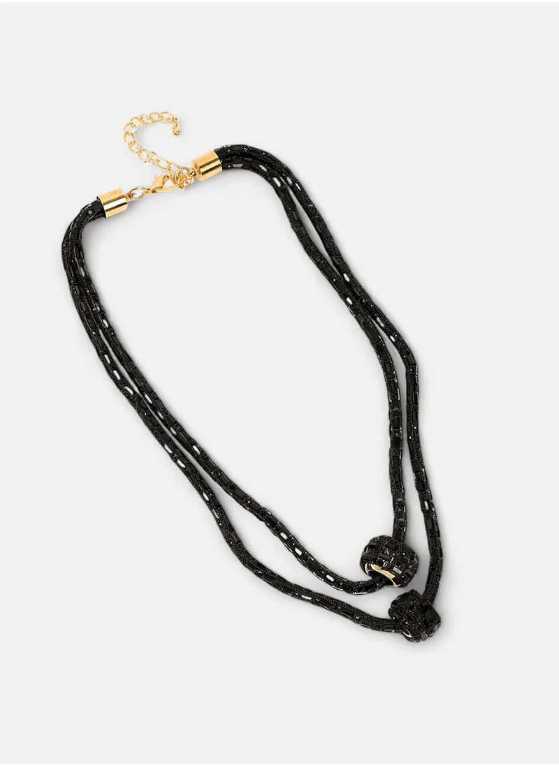 سوهي Onyx Studded Layered Necklace