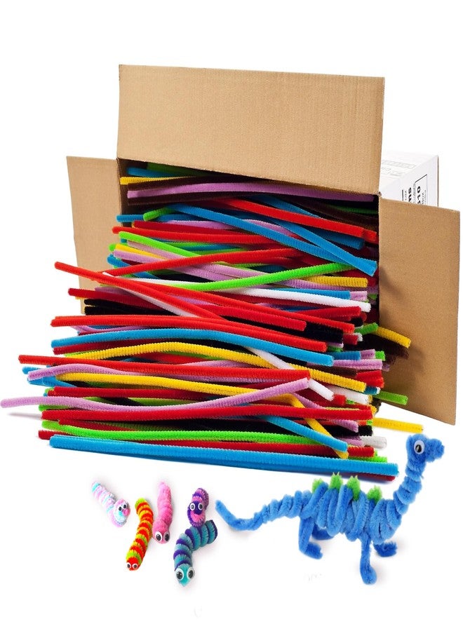 Charles Leonard Pipe Cleaners Bulk, 1000 Count, Pipe Cleaners for Crafting, Craft Supplies for Classroom and Home, Chenille Stems for Crafts, Multi-Color Assorted Pipecleaners, 4 MM x 12 Inch (65490) - Image 1
