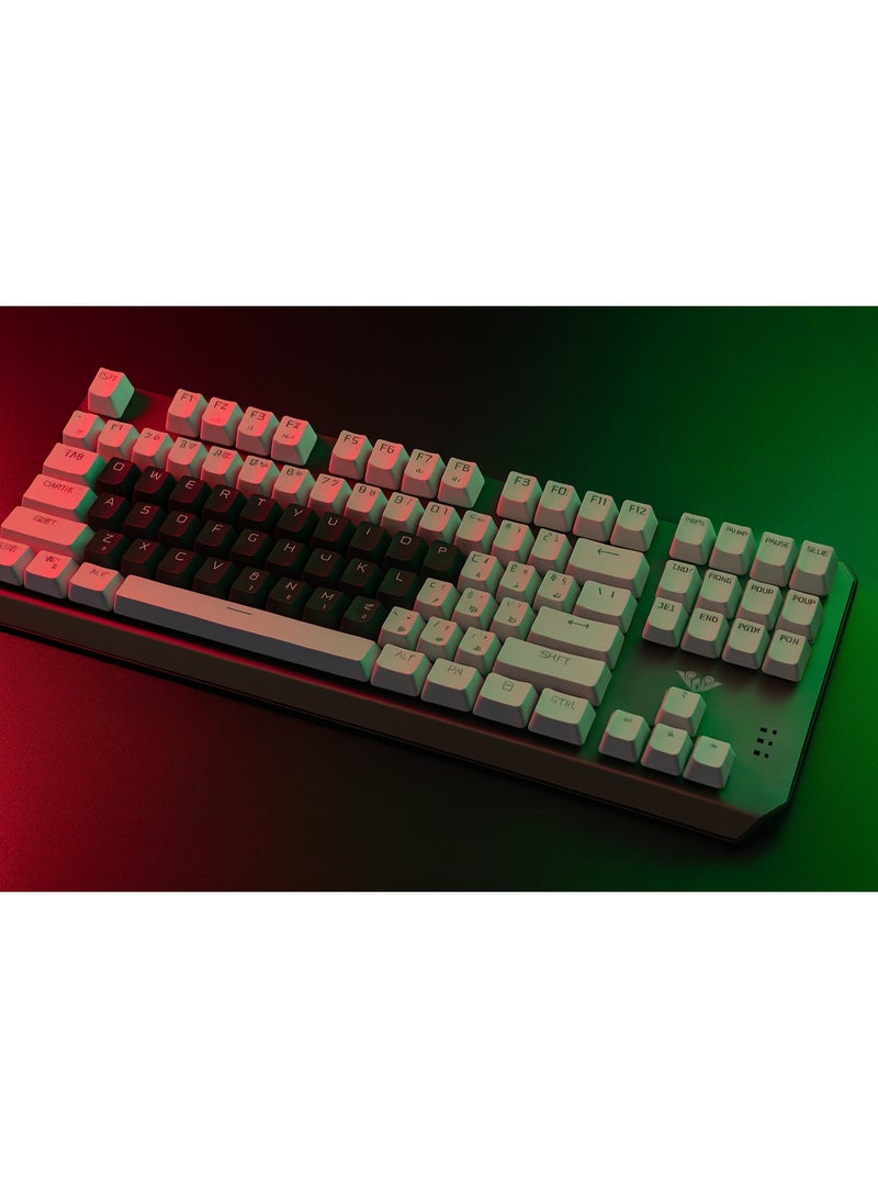 AULA WIND F3087 RGB Backlit Mechanical Keyboard - 87 Keys - Mechanical Gaming Switches - Compact and Responsive Design - White x Grey - Image 4
