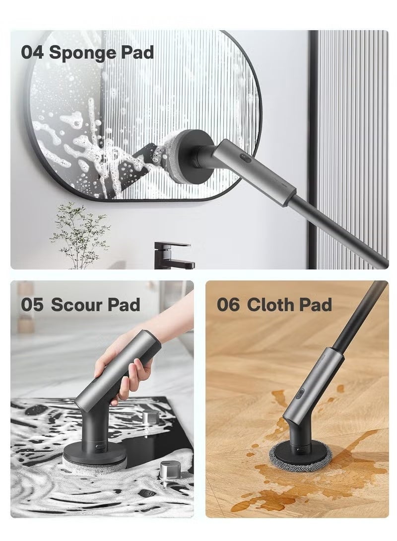 HOTO Electric Cleaning Brush – Power Scrubber for Bathroom, Kitchen, Tiles, Grout, Bathtub, Glass – 7 Brush Heads, 2 Speed Settings (220 & 350 RPM), Cordless, Waterproof IPX7, 4000mAh Rechargeable Battery, 50W High-Torque Motor – QWQJS001 - Image 1