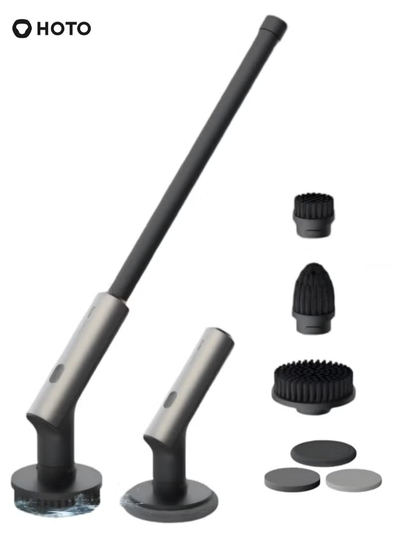 HOTO Electric Cleaning Brush – Power Scrubber for Bathroom, Kitchen, Tiles, Grout, Bathtub, Glass – 7 Brush Heads, 2 Speed Settings (220 & 350 RPM), Cordless, Waterproof IPX7, 4000mAh Rechargeable Battery, 50W High-Torque Motor – QWQJS001 - Image 4
