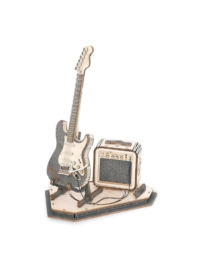 RoWood Rowood 3D Puzzles for Adults, DIY Wooden Model Kit for Adults to Build, STEM Electric Guitar Desk Toy Project for Kids, Birthday  - Image 4