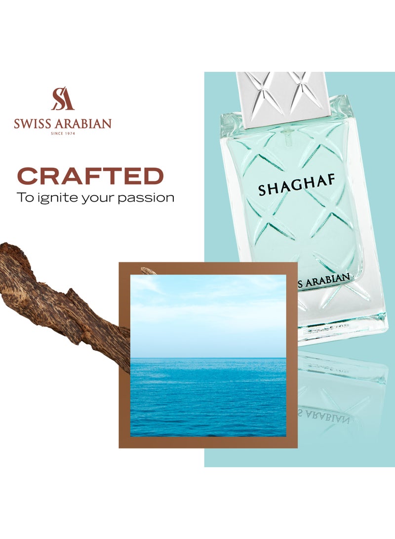 Shaghaf for Men Eau de Parfum, 75ml, Premium Quality Perfume, Men’s Fragrance, Oriental, Woody, Gourmand Luxurious Blend Perfumes for Men