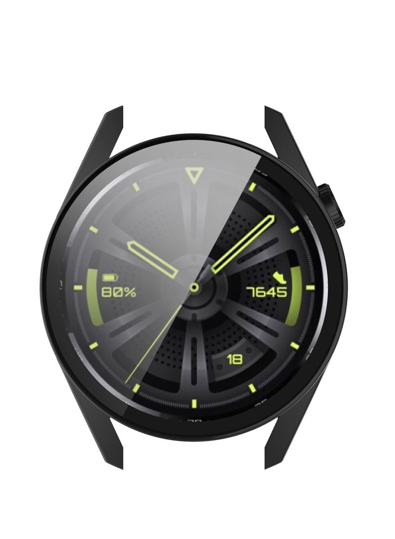 متوافق مع هواوي ووتش GT 3 46mm حامي الشاشة الواقية من الصدمات حالة الصلب حالة الكمبيوتر عالية الوضوح فيلم الزجاج المصقول واضحة مع تغطية كاملة من الصفر الحرس حالة هواوي ووتش GT3 46mm - Image 2