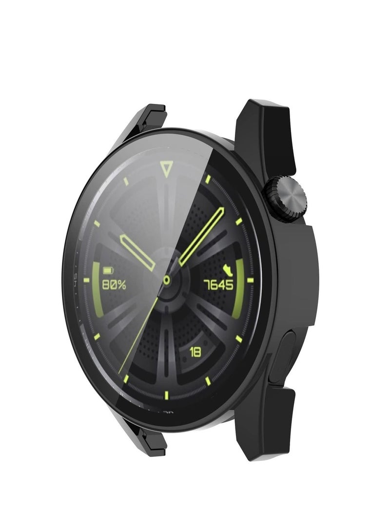 متوافق مع هواوي ووتش GT 3 46mm حامي الشاشة الواقية من الصدمات حالة الصلب حالة الكمبيوتر عالية الوضوح فيلم الزجاج المصقول واضحة مع تغطية كاملة من الصفر الحرس حالة هواوي ووتش GT3 46mm - Image 3