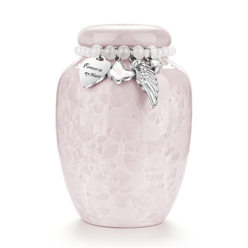 XIUDA Small Urns for Human Ashes Keepsake Ceramic Mini Cremation Urns for Ashes Adult Female Handcrafted Decorative Urn for Women, Memorial, Burial, Home Display - Image 1