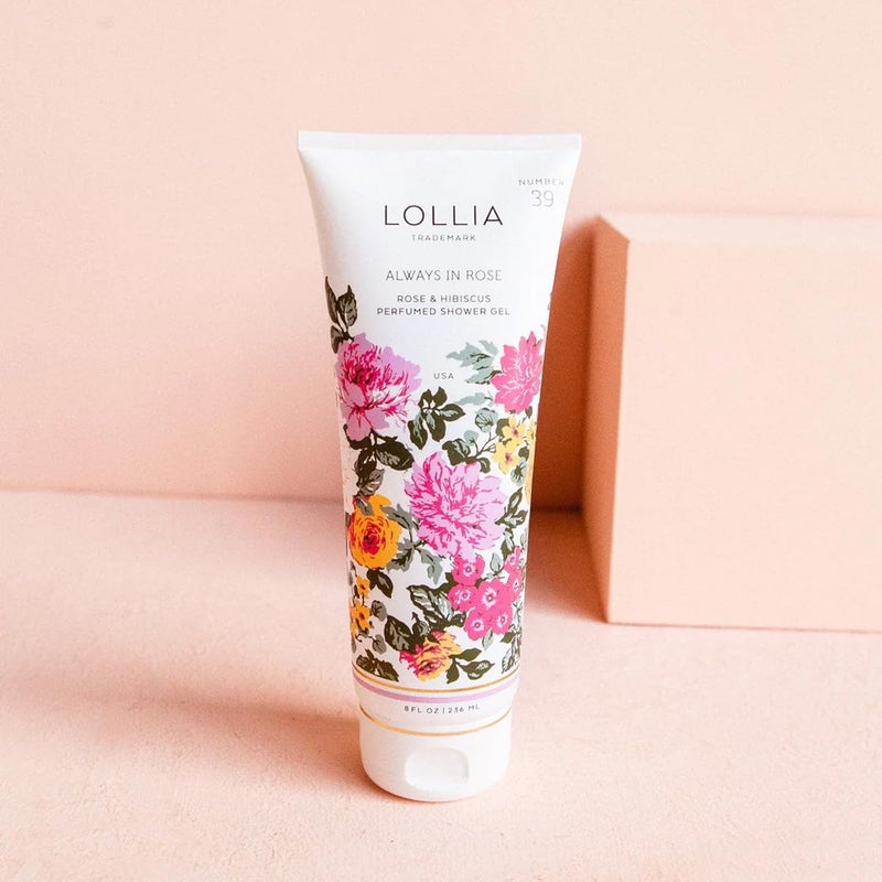 LOLLIA Always in Rose Shower Gel, 8 fl. oz. â€“ Rose & Hibiscus â€“ Scented Shower Gel Body Wash, Shea Butter Body Wash, Bath Wash for Women, Beautiful Shower Gel, Moisturizing Body Wash - Image 2