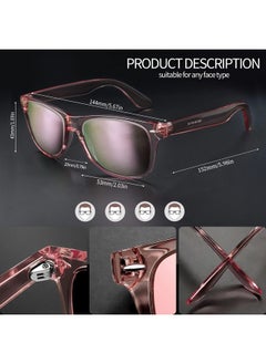 Joopin Oversized Square Sunglasses Polarized Sun Glasses Uv Protection Clear Frame Shades For Women Men (All Pink + Blue + Purple)  - Image 4