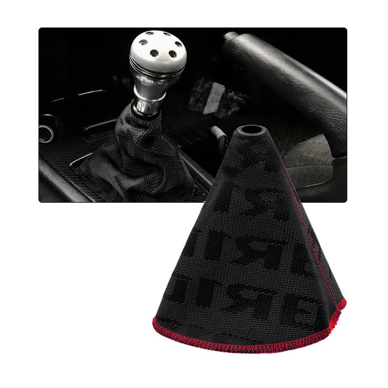 SHMZK Car Shift Boot Cover Fabric Shifter Lever Knob Boot Dustproof Cover with Stitch Manual Automatic Speed Shifter Boots Gear Gaiter for Most Vehicles Car Accessories Black - Image 3