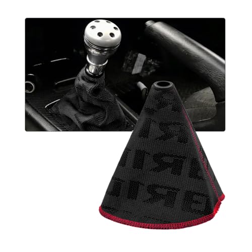 SHMZK Car Shift Boot Cover Fabric Shifter Lever Knob Boot Dustproof Cover with Stitch Manual Automatic Speed Shifter Boots Gear Gaiter for Most Vehicles Car Accessories Black - Image 1