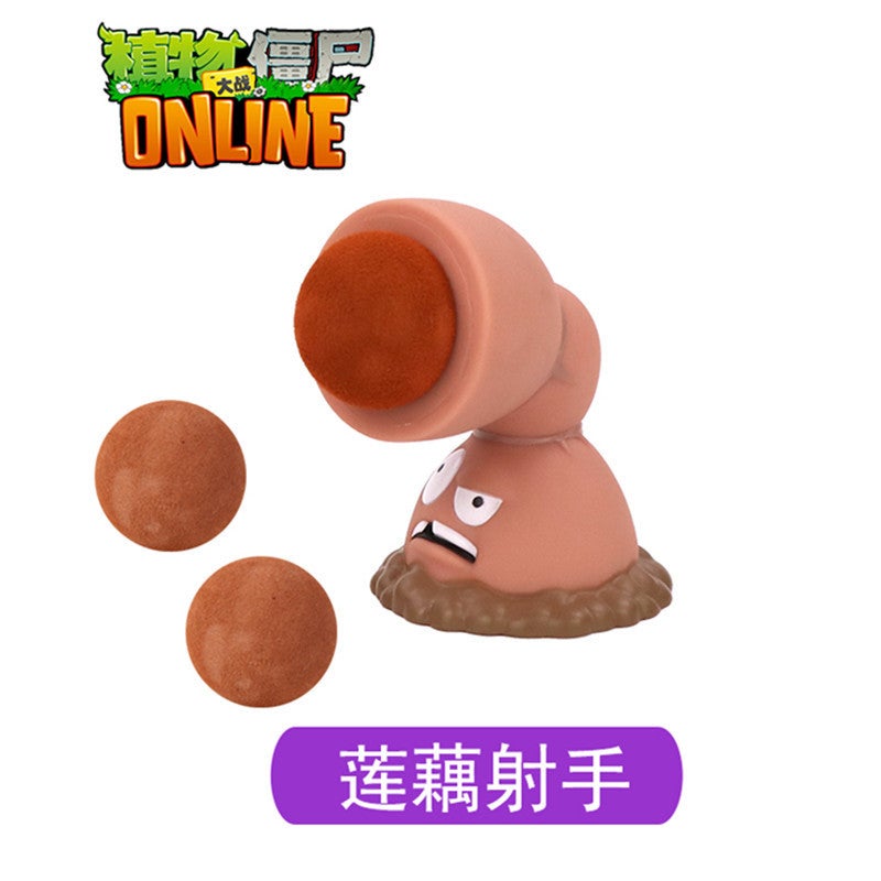 Genuine Plants vs. Zombies Toys in Bulk Full Set Single Boxed Childrens Toys Disassemble Box Accessories Bag Gift Box Lotus Root Shooter (Soft Glue) [Bagged +3 Balls]] 