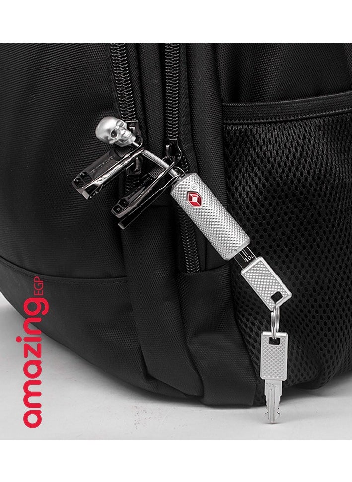 amazing.EGP amazingEGP Zinc Alloy Skull Padlock Small Strong Lock with Keys for Backpack, Gym Bag, School Locker, Travel Case (Silver)  - Image 4