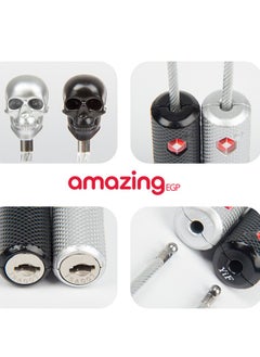 amazing.EGP amazingEGP Zinc Alloy Skull Padlock Small Strong Lock with Keys for Backpack, Gym Bag, School Locker, Travel Case (Silver)  - Image 5