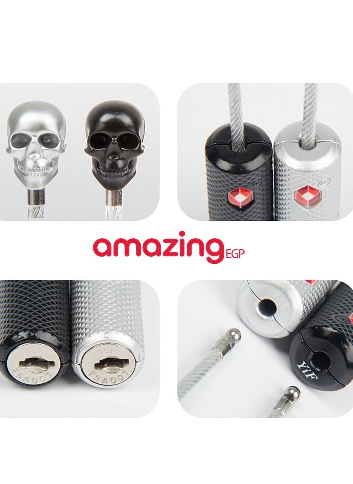 amazing.EGP amazingEGP Zinc Alloy Skull Padlock Small Strong Lock with Keys for Backpack, Gym Bag, School Locker, Travel Case (Silver)  - Image 5