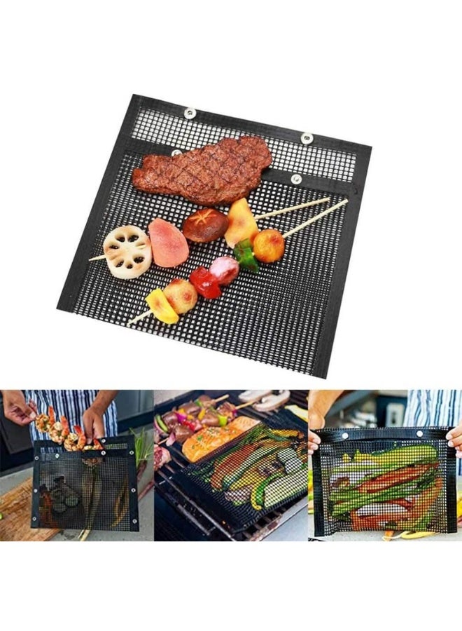 حقيبة شواء من مادة PTFE - حقيبة شبكية قابلة لإعادة الاستخدام وغير لاصقة للشواء والخبز، مقاومة للحرارة، سهلة التنظيف، مثالية للطهي في الهواء الطلق والنزهات 24×16 سم - Image 1