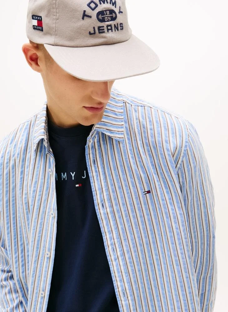 TOMMY JEANS  Relaxed Fit Stripe Seersucker Shirt for Men | Best Price UAE