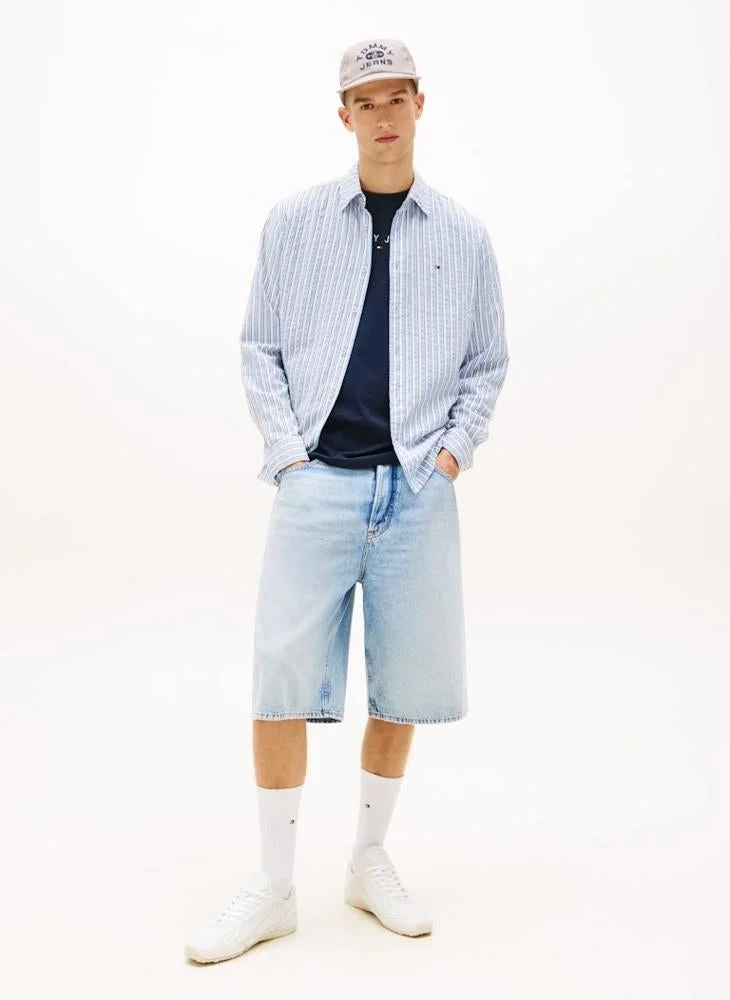 TOMMY JEANS  Relaxed Fit Stripe Seersucker Shirt for Men | Best Price UAE