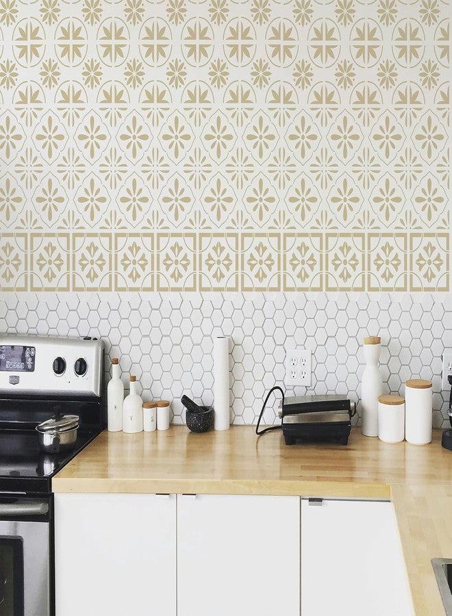neglex 16-Pack Spanish Tile Stencil Set (12X12 Inch) Authentic Patterns for Floor and Wall, Reusable Tile Stencils for Painting on Floors, Furniture, and Canvas, DIY Spanish Talavera Home Décor - Image 5