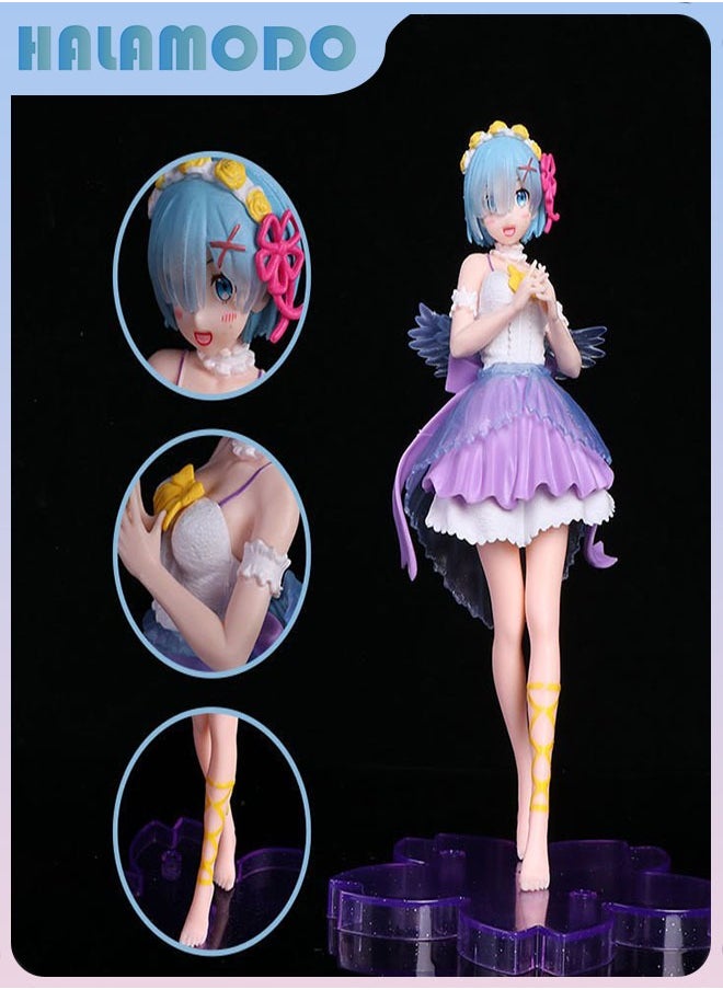 HALAMODO Re - Zero Starting Life in Another World Standing Angel Rem in Wedding Crystal Dress Figure - A Gorgeous Gift for Girls  - Image 1