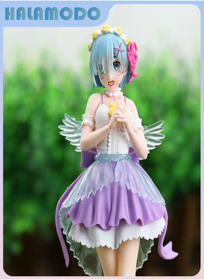 HALAMODO Re - Zero Starting Life in Another World Standing Angel Rem in Wedding Crystal Dress Figure - A Gorgeous Gift for Girls  - Image 2
