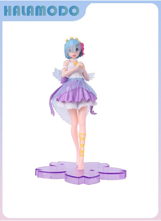 HALAMODO Re - Zero Starting Life in Another World Standing Angel Rem in Wedding Crystal Dress Figure - A Gorgeous Gift for Girls  - Image 3