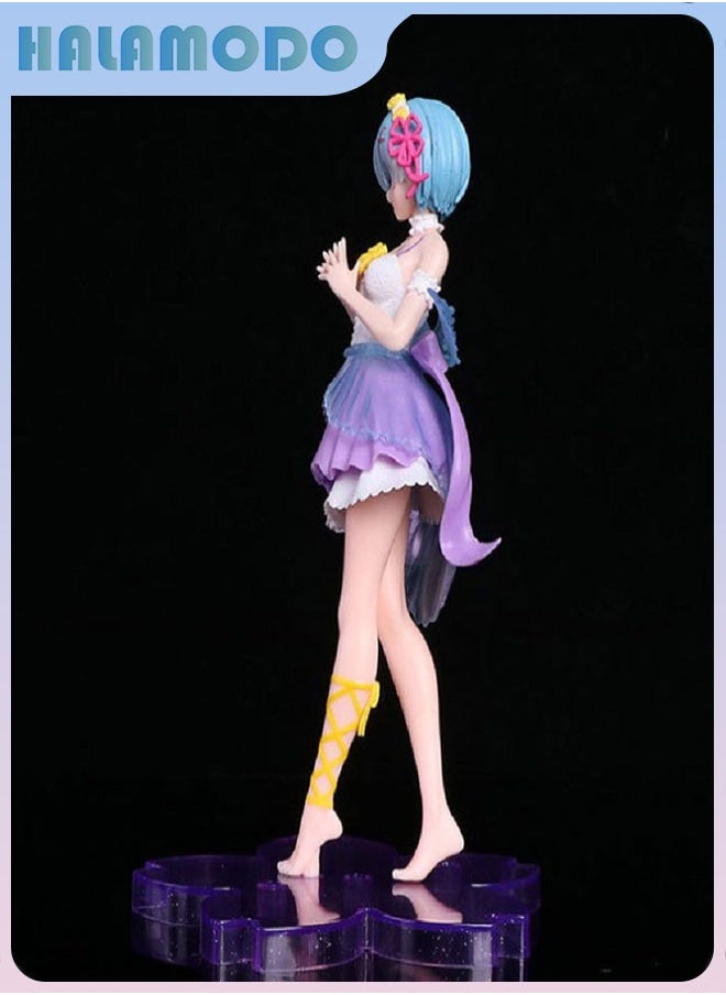 HALAMODO Re - Zero Starting Life in Another World Standing Angel Rem in Wedding Crystal Dress Figure - A Gorgeous Gift for Girls  - Image 5