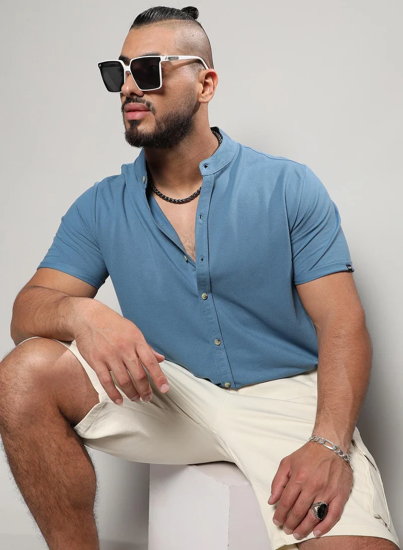 Instafab Plus  Basic Button-Up Shirt for Men | Best Price UAE