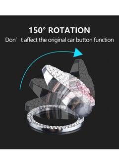 SYOSI Car C ute Push to Start bu tton Cover Accessories, Blue Crystal Rhinestones Car Engine Start Stop bu tton Cover, Bling Car Decoration Interior Sticker for Women Girl  - Image 3