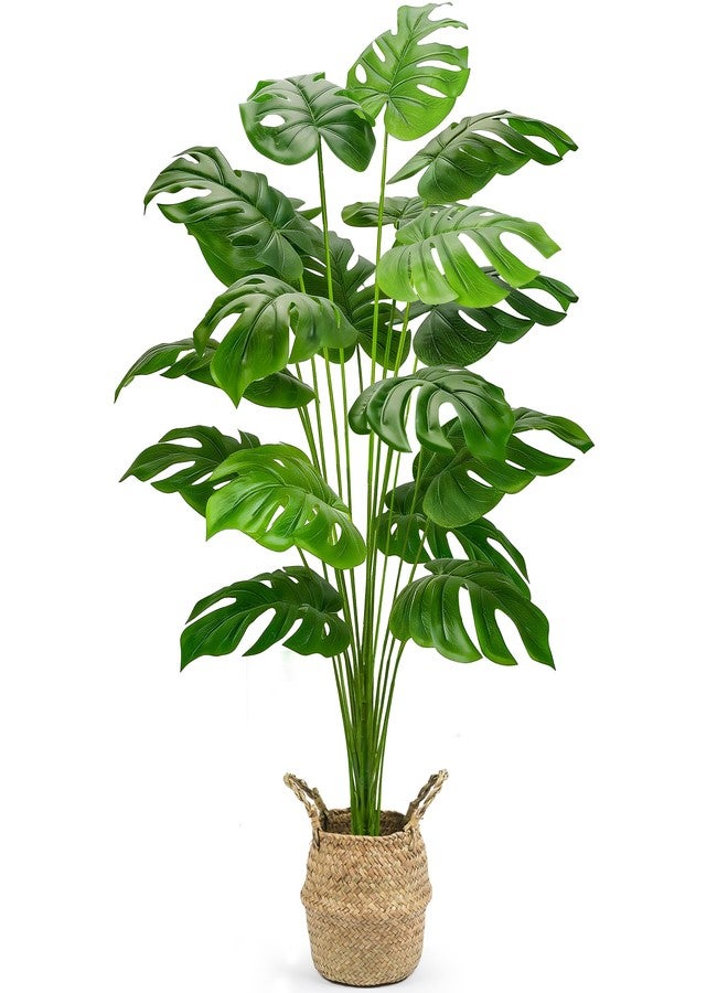 Der Rose 44" Tall Fake Plants with Basket Large Artificial Monstera Plants Indoor, Easy Assembly Faux Tree for Outdoor Office Living Room Bedroom Home Apartment Decor - Image 1