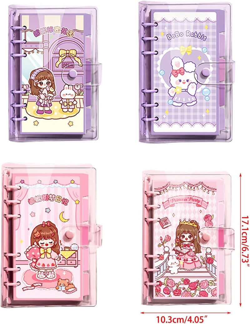 SWOPPERRY Korean Stationery Mini Transparent 3-Hole Binder Spiral Diary Notebook – Cute Kawaii Portable Journal Notebook Agenda for Girls & Students (80+ Pages) (DREAM DAIRY) - Image 1