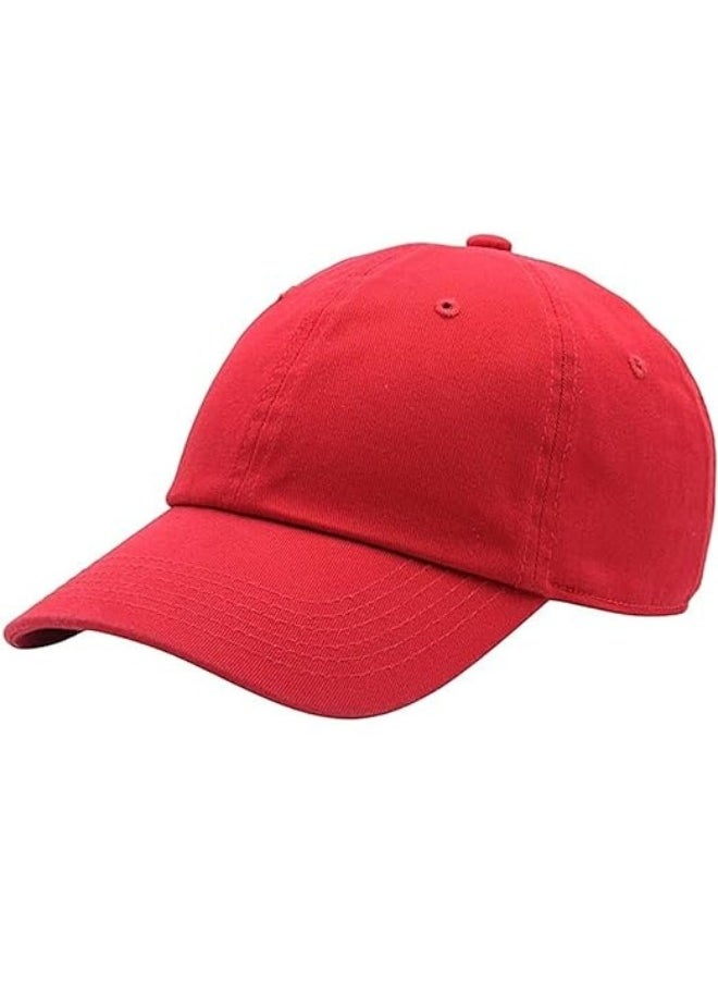 SARAOONT 100% Cotton Red Baseball Dad Cap - Adjustable Size Hat for Running, Workouts, and Outdoor Activities - Baseball Cap for Men and Women  - Image 3