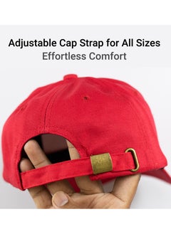 100% Cotton Red Baseball Dad Cap - Adjustable Size Hat for Running, Workouts, and Outdoor Activities - Baseball Cap for Men and Women - pzsku/ZE6FF5D6A8D3923E23432Z/45/_/1704280548/bd1c63cd-bbf0-4381-8d5b-f84e7600e684