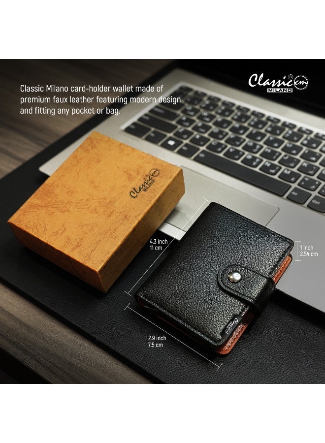 Classic Milano Faux Leather RFID Blocking Pop Up Wallet for Men and Women - Automatic Card Holder Wallet with Pop-up Design - Secure, Compact Credit Card Holder for Men - Stylish Wallet for Men & Women’s RFID Card Wallet - Image 3