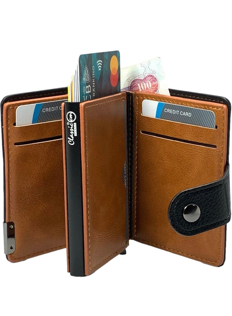 Classic Milano Faux Leather RFID Blocking Pop Up Wallet for Men and Women - Automatic Card Holder Wallet with Pop-up Design - Secure, Compact Credit Card Holder for Men - Stylish Wallet for Men & Women’s RFID Card Wallet - Image 2