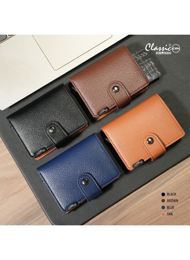 Classic Milano Faux Leather RFID Blocking Pop Up Wallet for Men and Women - Automatic Card Holder Wallet with Pop-up Design - Secure, Compact Credit Card Holder for Men - Stylish Wallet for Men & Women’s RFID Card Wallet - Image 4