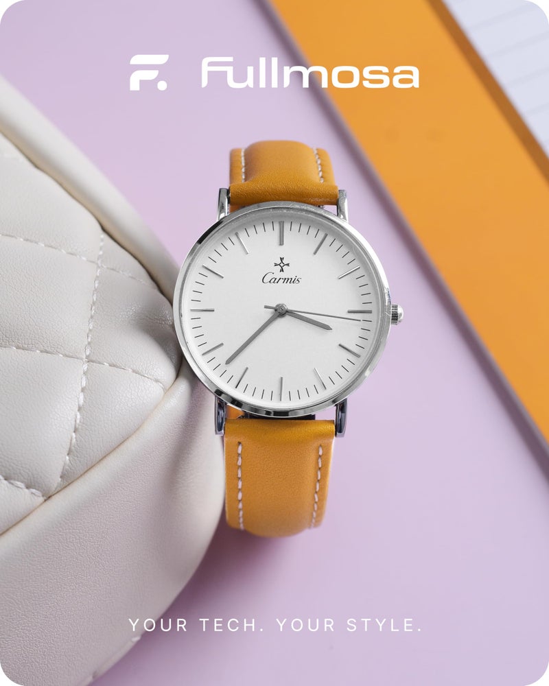 Fullmosa Watch Straps 20mm, Axus Series Leather Strap Replacement Watch Strap with Stainless Steel Metal Clasp for Men Women 14/16/18/20/22/24mm, Yellow 20mm - Image 2