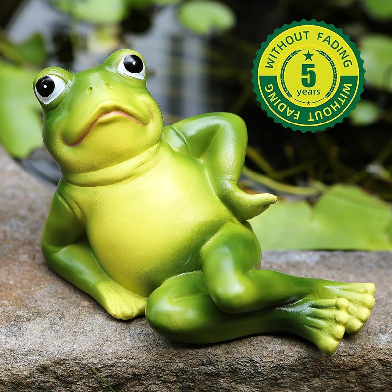 LEGIFO مجموعة ديكور حديقة ضفدع من 3، تماثيل ضفدع كسول مضحكة زينة فناء خارجي ديكورات عطلات، زينة فريدة لفن الفناء للعشب الخارجي بركة باحة أمامية خلفية - Image 4