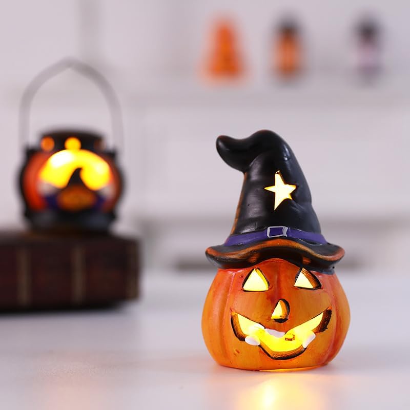imene Halloween Pumpkin Decorations Figurines Indoorceramic Pumpkin Decorations for Home Display, Party Decor Items - Image 3
