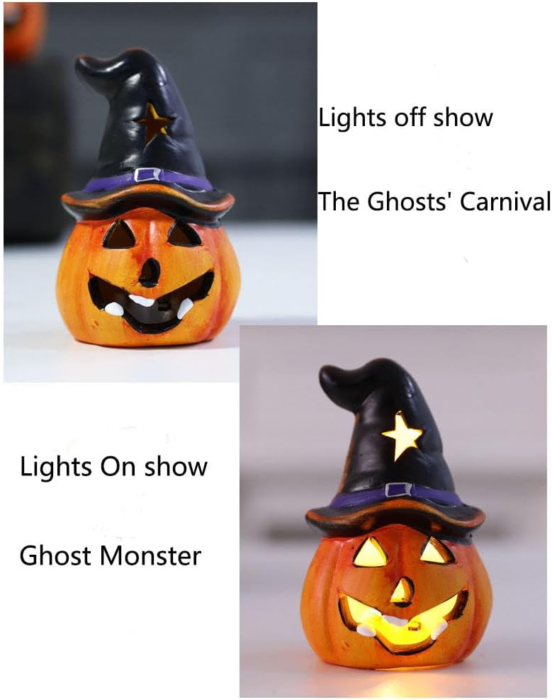 imene Halloween Pumpkin Decorations Figurines Indoorceramic Pumpkin Decorations for Home Display, Party Decor Items - Image 4
