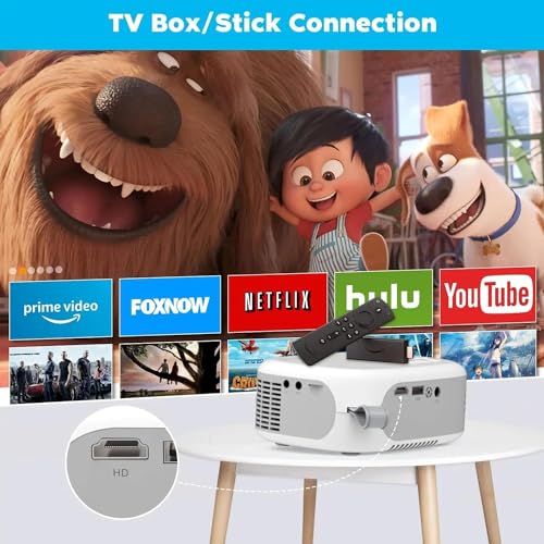 BIGASUO Native 1080P Projector, Bluetooth 5.0, 280 ANSI Lumens, Digital Zoom, HiFi Stereo, Home Theatre Projector with 100-inch Screen (Bigasuo N1) - Image 4