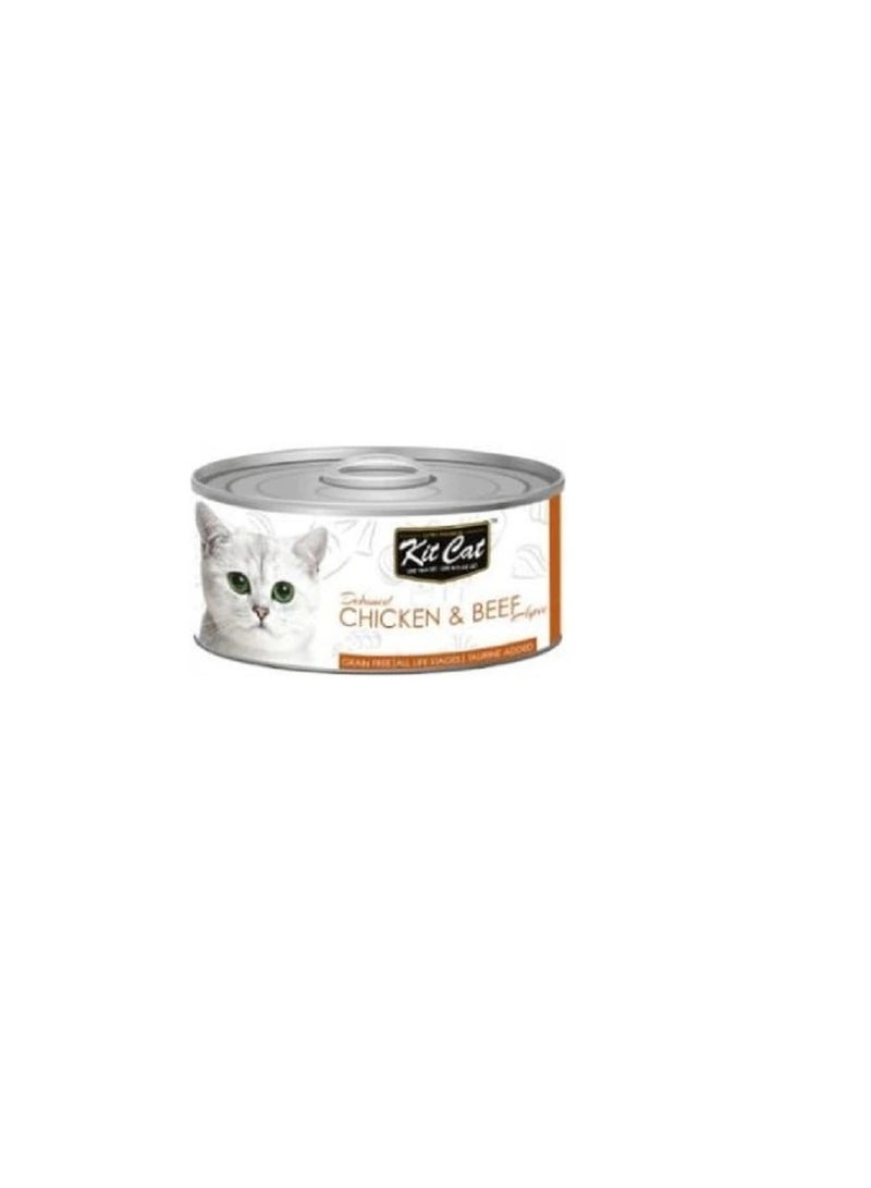 Kit Cat Grain Free Chicken & Beef Topper Wet Cat Food - Image 1