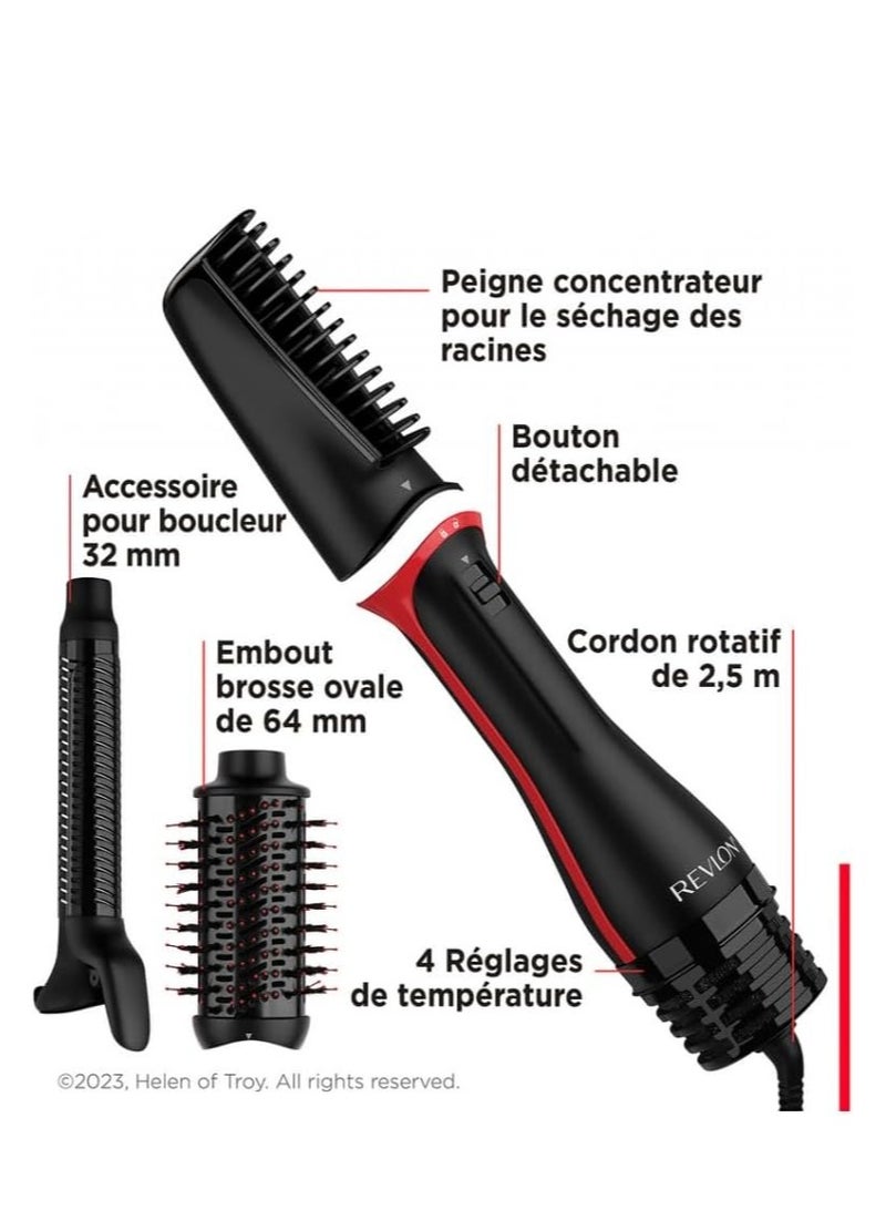 Revlon One Step Blow-Dry Multi Styler - 3 in 1 Dry, Curl and Volumizer with 3 Attachments - Detachable Head, Curler, Dryer, Styler, 4 Settings - 360 Airflow curler - RVDR5333 Black - Image 2